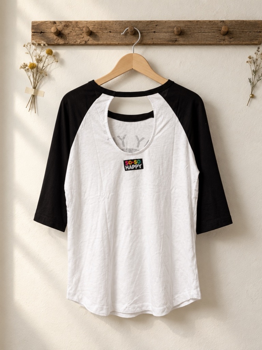 NWT SoSoHappy x Iron Fist White Raglan Graphic Tee My Yin Your Yang - Size XL - Picture 3 of 11